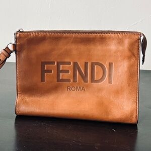 Fendi Roma Brown Clutch